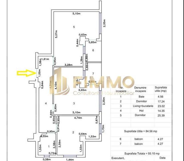 Apartament 3 cam | 93mp | Semi-finisat | Suceava | ID:1904 - 7