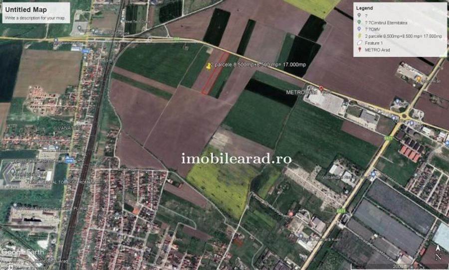 Teren intravilan 17.000 mp cu front la Centura intre Metro si 6 Vanatori