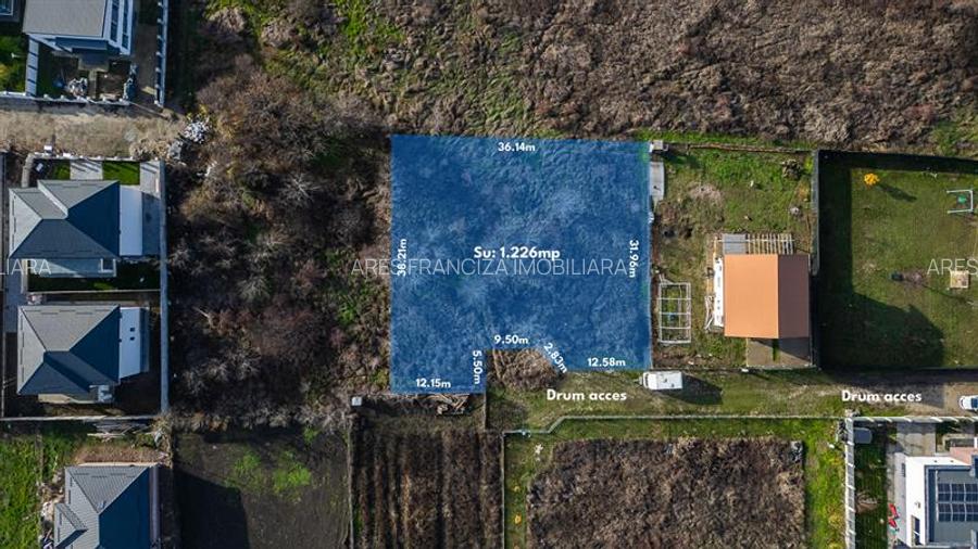 CORBEANCA ,TEREN INTRAVILAN 1226 MP,DESCHIDERE 30 M,GAZ,CURENT,CANALIZARE