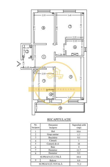 Apartament 3 camere/ decomandat/ 72mp/ Dacia