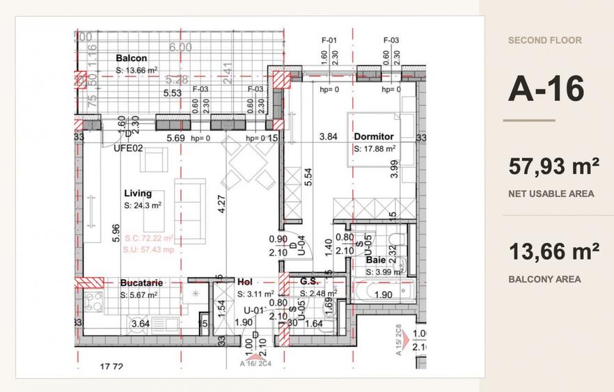 Apartament 2 camere terasă logie 14 mp, bloc boutique, A0, OMV Pipera
