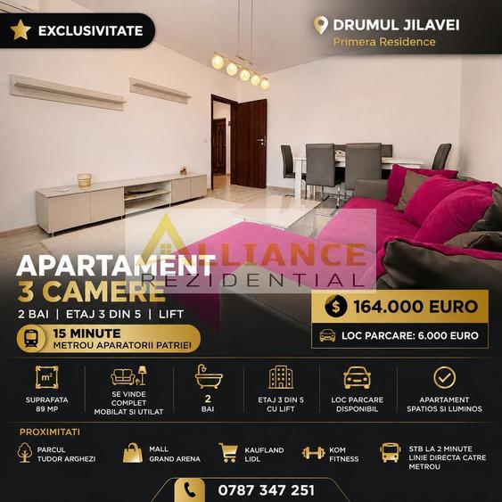 Apartament 3 Camere Decomandat | 15 Min Metrou Ap. Patriei | 89 MP
