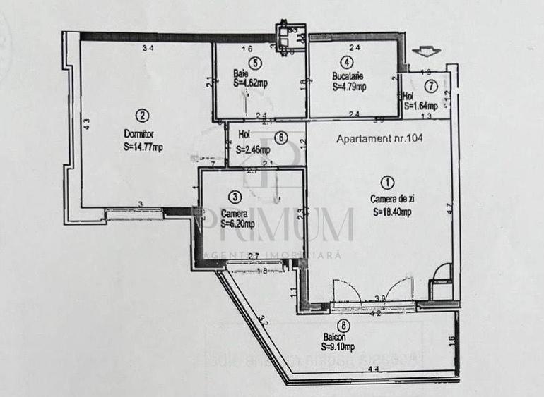 LIPOVEI - BLOC NOU LIFT - 3 cam - terasa - centrala proprie - clima - LOC PARCAR