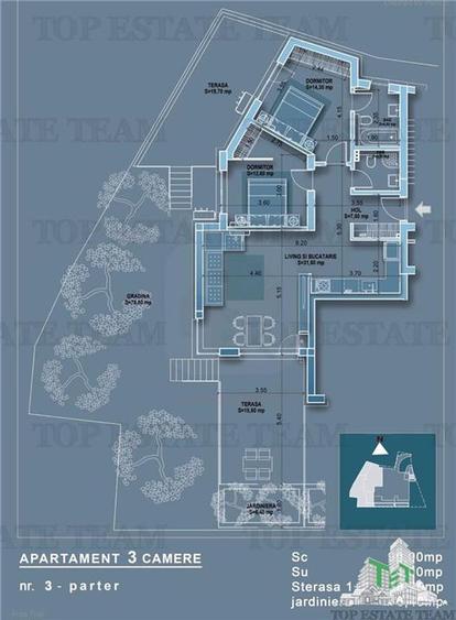 Apartament 3 camere cu terase si gradina, adiacent metrou Obor