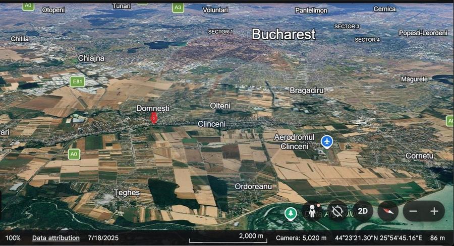 Teren 2,290mp Domnesti / Strada Tudor Vladimirescu