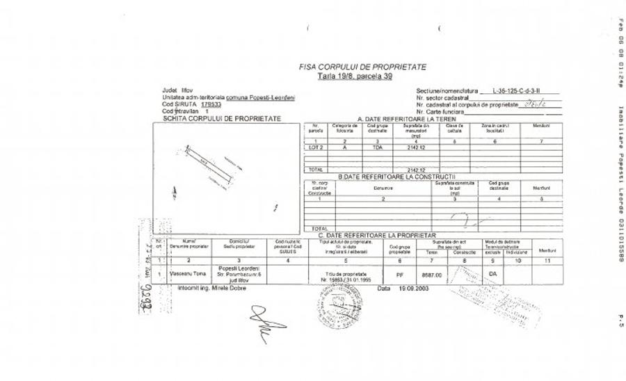 Vand teren Popesti - Sos Viilor - Tarla 19/8 Parcela 39 - 2