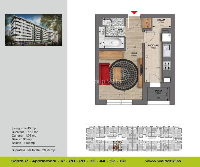 Garsoniera Decomandata- Weiner 14 Residence Direct Dezvoltator - 12