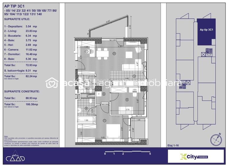 Apartament NOU, cu 3 camere în Timișoara,  parcare subterană inclusă - 2