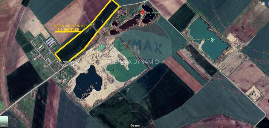 Teren de vânzare 113,931 mp, pretabil balastieră în Zimandu Nou - 3