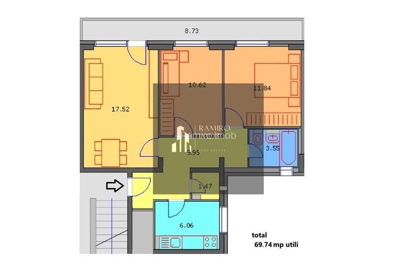 Apartament 3camere decomandat 70mp -centrala -Prelungirea Ferentari - 3