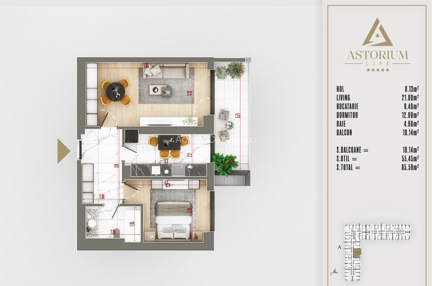 VANZARE: Apartament 2 Camere + Loc de Parcare Subteran in Complex Astorium Life - 9