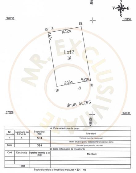 Teren 500 mp intravilan Smeura Stoenari - 4 loturi - 6
