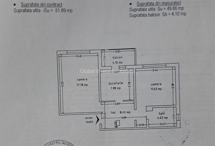 Navodari (Sud)- 2 camere decomandate, centrala gaze, liber -65.000euro - 1