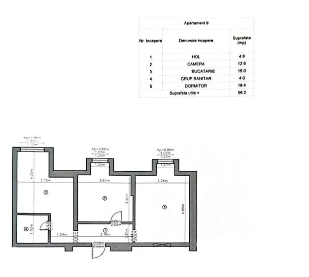 Apartament la cheie în Gruia – 2 camere, mobilat - 8