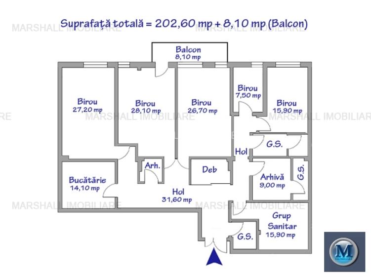 Spatiu  birouri de vanzare, zona Albert, 210.70 mp #16648 - 15