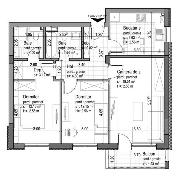 Apartament 3 camere, Casa Nobel, loc de parcare, Tractorul, Brasov - 4