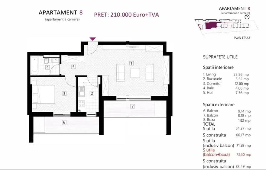 Apartament 2 camere, Eminescu - Dacia, nou lux/5 min metrou/Comision 0 - 8