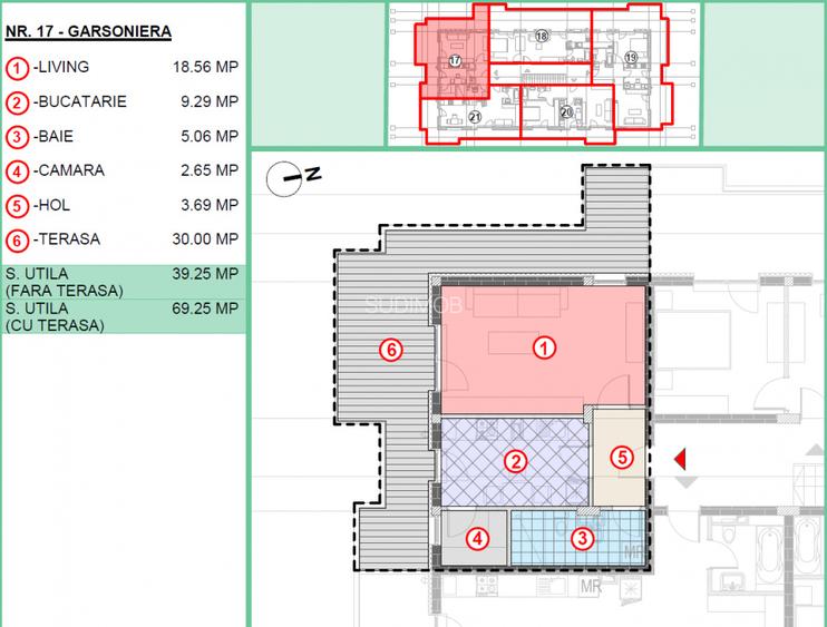 Garsoniera decomandata cu terasa 30 mp soseaua Leordeni. - 2