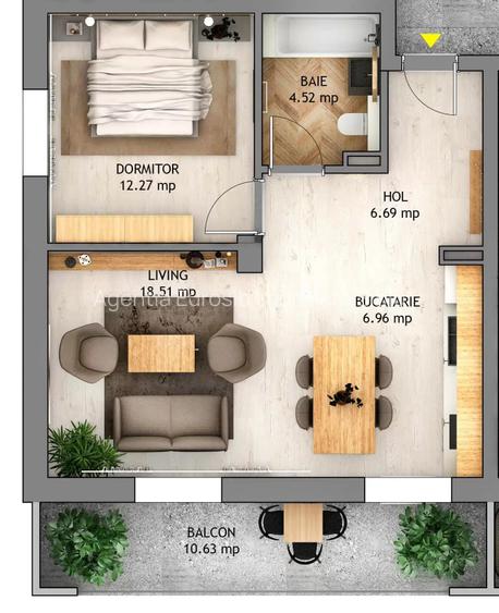 Ap 2 camere dec 50 mp utili balcon 11mp Orhideea D-na Stanca-Mall Selimbar - 7