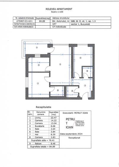 Apartament nou mobilat, prima utilizare - City Point - parcare subterana  1 loc - 12