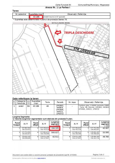 Teren 43.186 mp-Mogosoaia-Livezilor-pretabil investitie proiect - 2