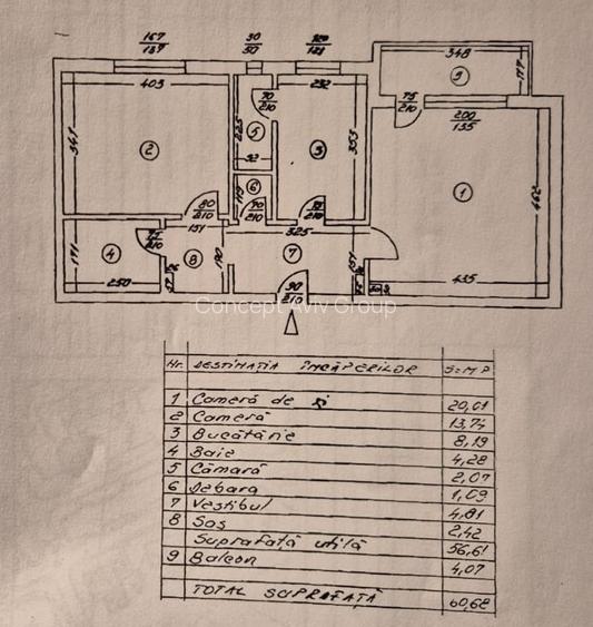 Apartament 2 camere, str. Dunavat, et. 3/4 - 1