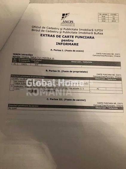 Teren intravilan 400MP | Chiajna | - 3