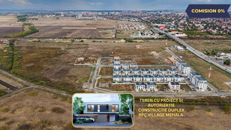 Teren  Mehala - 440 mp, cu autorizatie duplex, strada asfaltata,, Comision 0 - 12