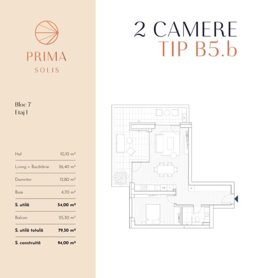 Apartament de 2 camere in ansamblu PRIMA SOLIS - 12