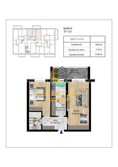Pallady 2 camere decomandat 62 mp la 15 min.metrou N.Teclu - 2