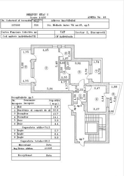 Apartament 3 camere, 97 MP, 2 BAI, 0% Comision, Doamna Ghica - H35 - 1