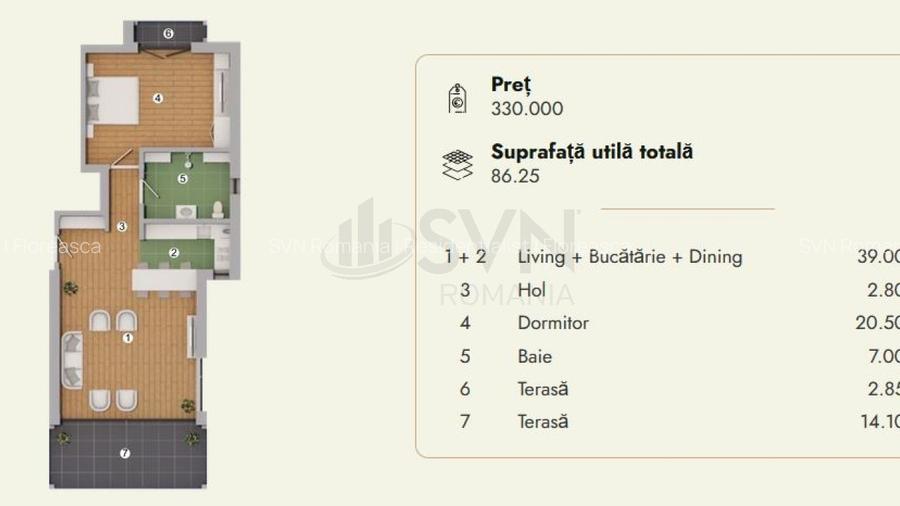 REA1028868 Apartament 2 Camere cu View Montan I Sinaia - 12