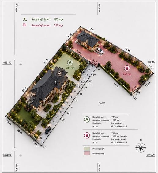 Casă + teren 752 mp de vânzare în centrul istoric Târgoviște – Lot B - 15
