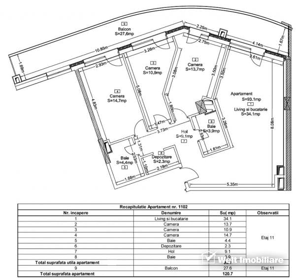 Apartament 4 camere, 3 dormitoare, 2 bai, 2 parcari - Wings Zorilor - 9