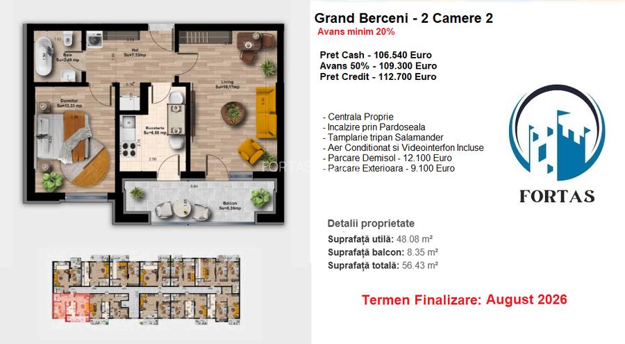2 camere decomandat! Metrou la 5 minute! Predare August 2026! - 5
