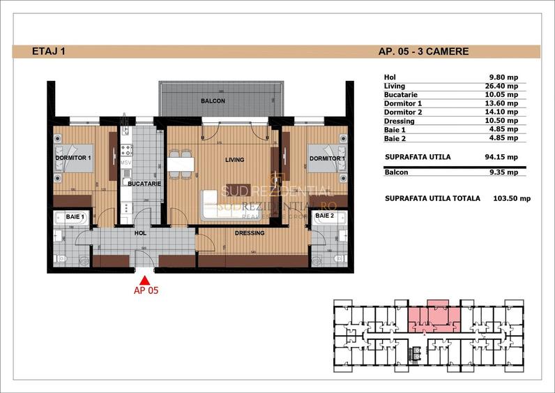 Apartament in Aparatorii Patriei, 3 camere, decomandat  - Comision 0 - 1