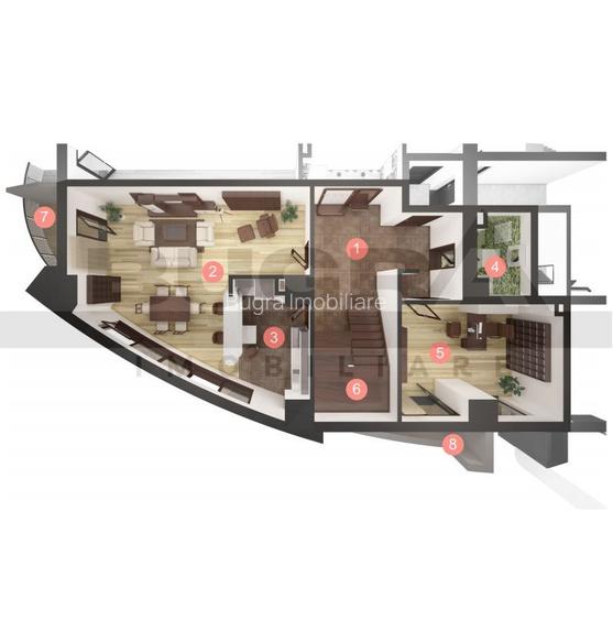 Penthouse pe 2 niveluri de vanzare, 200 mp utili - 2