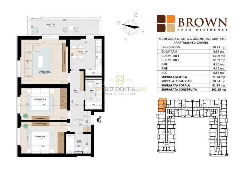 Apartament nou cu 3 camere si balcon, decomandat, Bd Metalurgiei, S4 - 1
