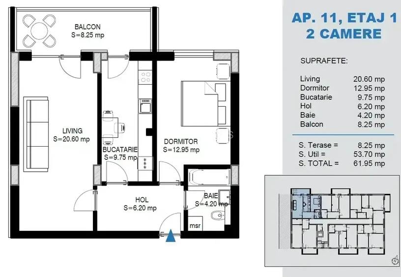 DE VANZARE AP. 2 camere decomandat in cartierul Theodor Pallady - 2
