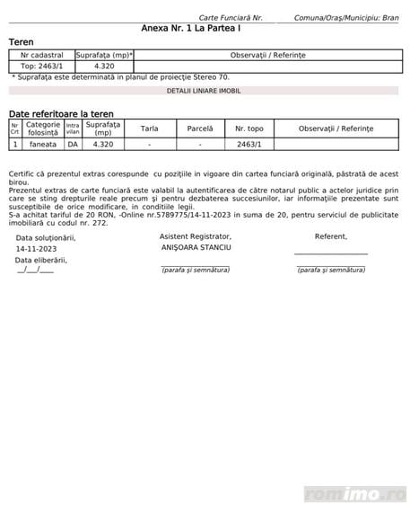 Vand teren pentru pensiune - Bran | COMISION 0%