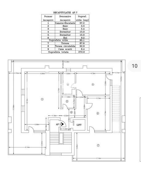 Apartament 3 camere 85MP | Terase 180MP | 2 Locuri de parcare | Bloc 2025 - 27