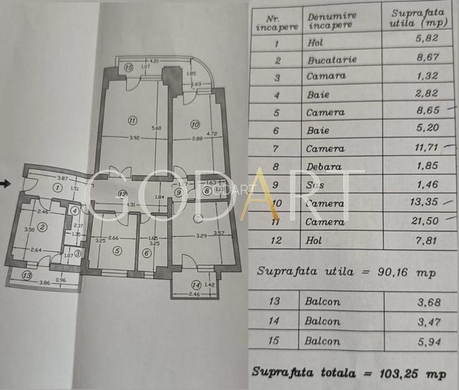 Apartament 4 camere | Bloc 1990 | 3 balcoane | Vedere panoramica - 21