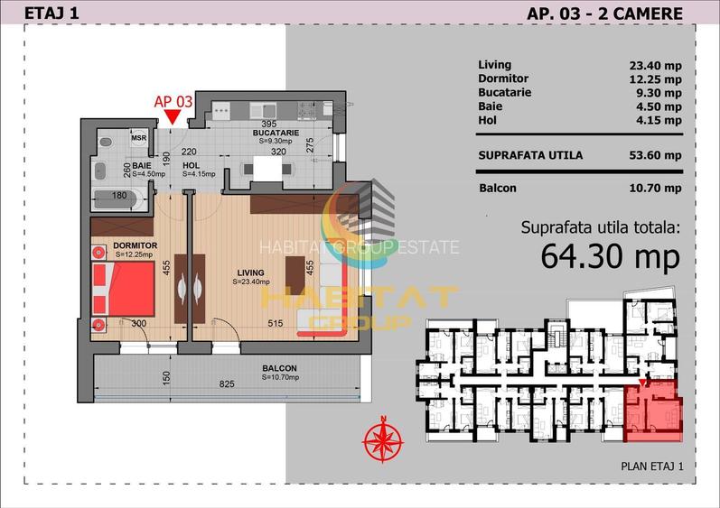 Apartament 2 Camere Decomandat Sector 4 Grand Arena 64.3Mp - 2