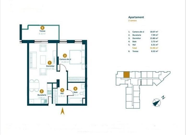 Apartament cu 2 camere, finisat mobilat, bloc nou, Intre Lacuri - 6