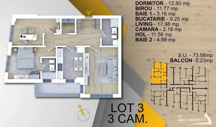 3 Camere | premium | STB 7 min | panouri fotovoltaice | Th.Pallady | Parcare - 3
