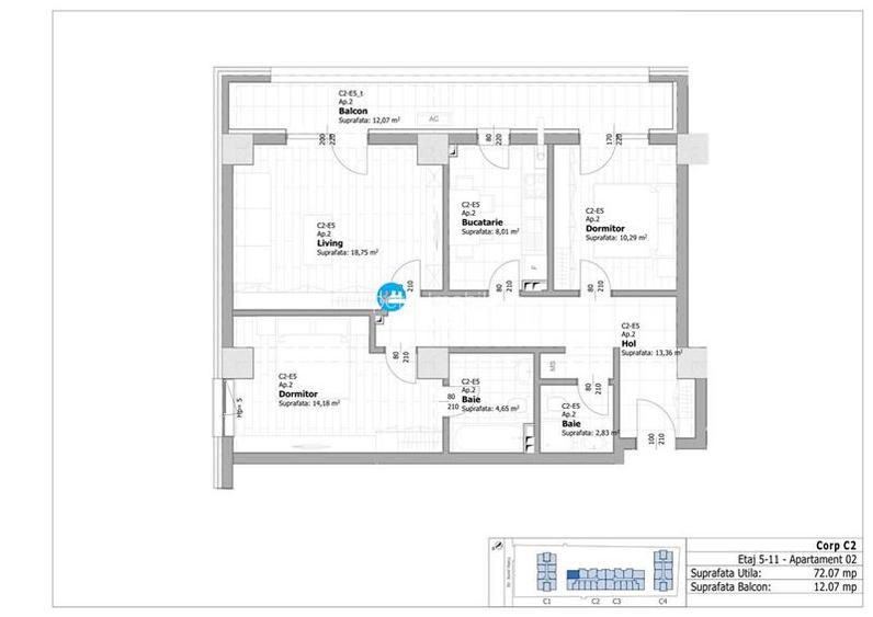 Avans 20%!  Apartamente noi - 3 camere 2 bai, de la Dezvoltator! - 12