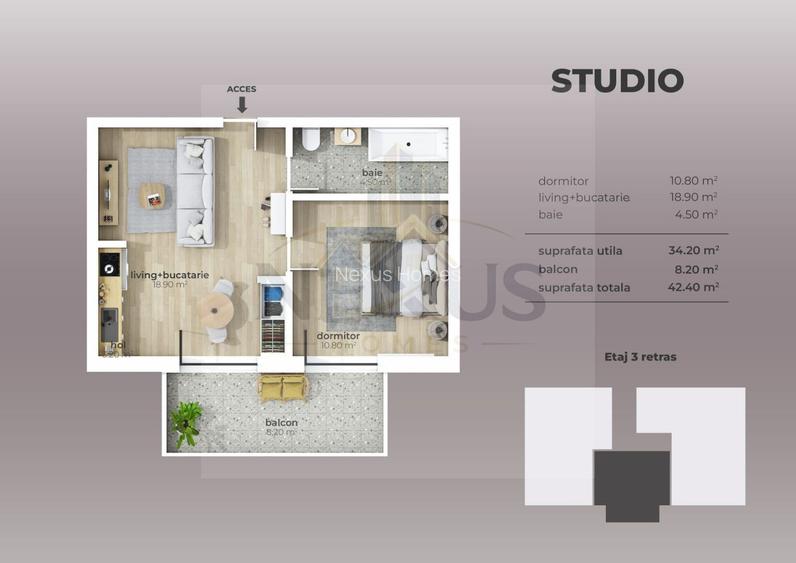Apartament 2 camere tip studio- Cheile Turzii- Metrou Dimitrie Leonida - 8