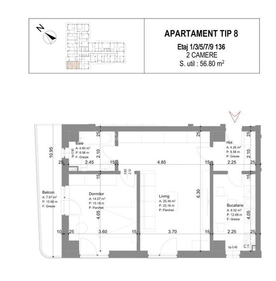 NOU Galata - Cicoarei Apartament 2 camere 65 mp, parcare subterana - 3