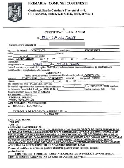 Teren 7000mp Costinesti P+7 | Langa Proiect NIBIRU | Front 120m - 3