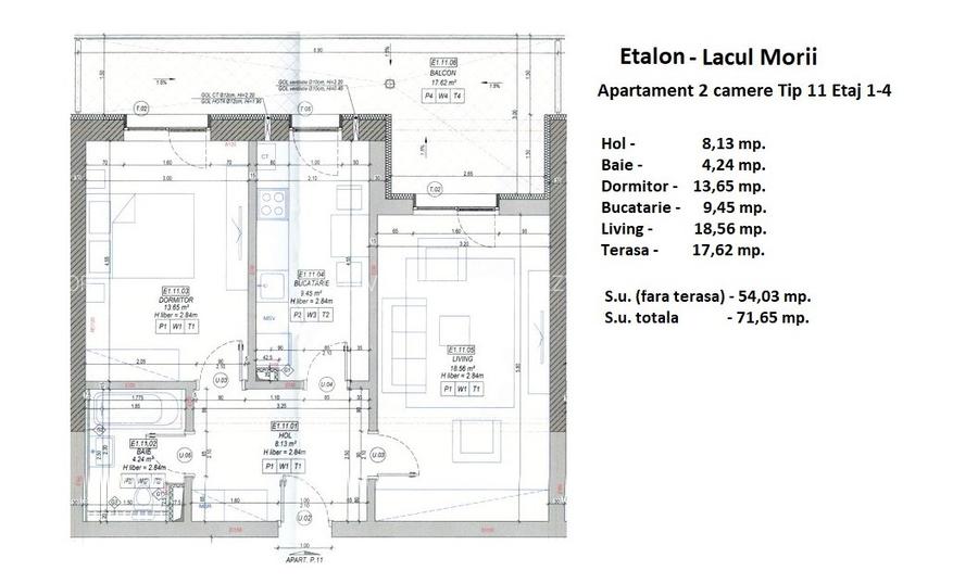 Apartament 2 camere,centrala proprie, Blv. Uverturii-Lidl,comision 0,TVA inclus! - 55
